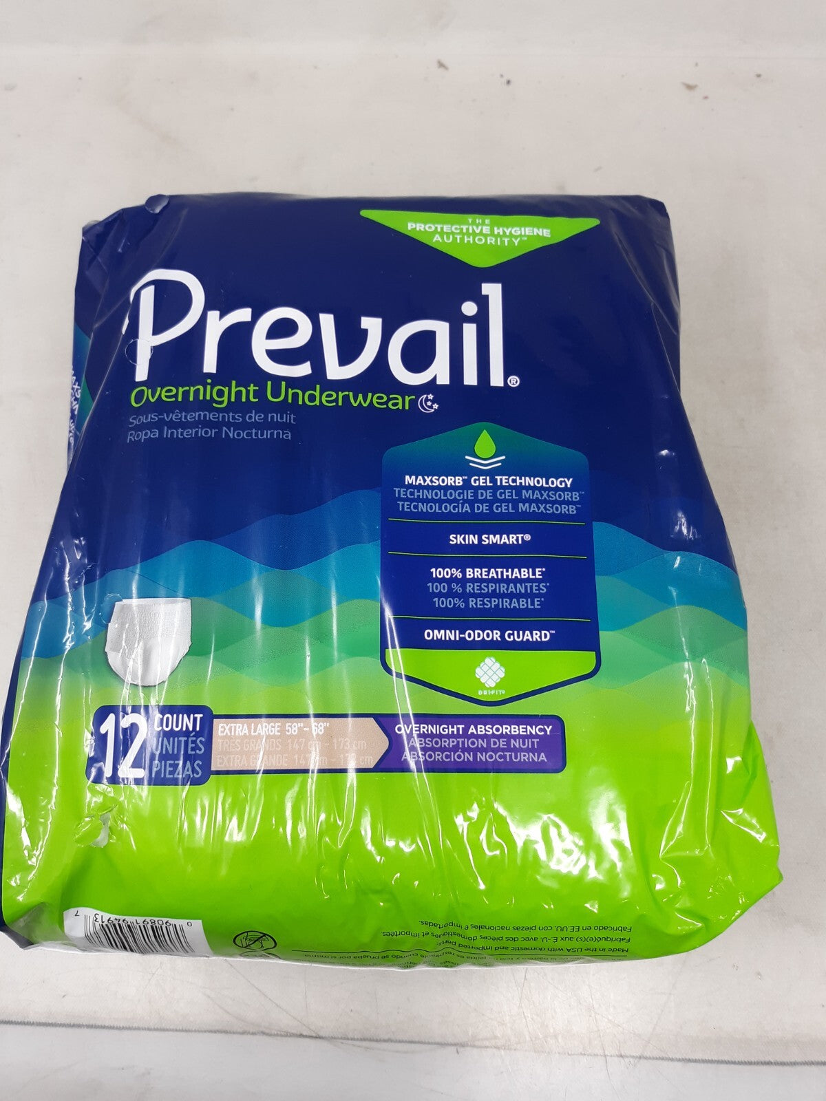 Prevail Disposable Underwear Pull On  X-Large, PVX-514, Overnight, 12 Ct