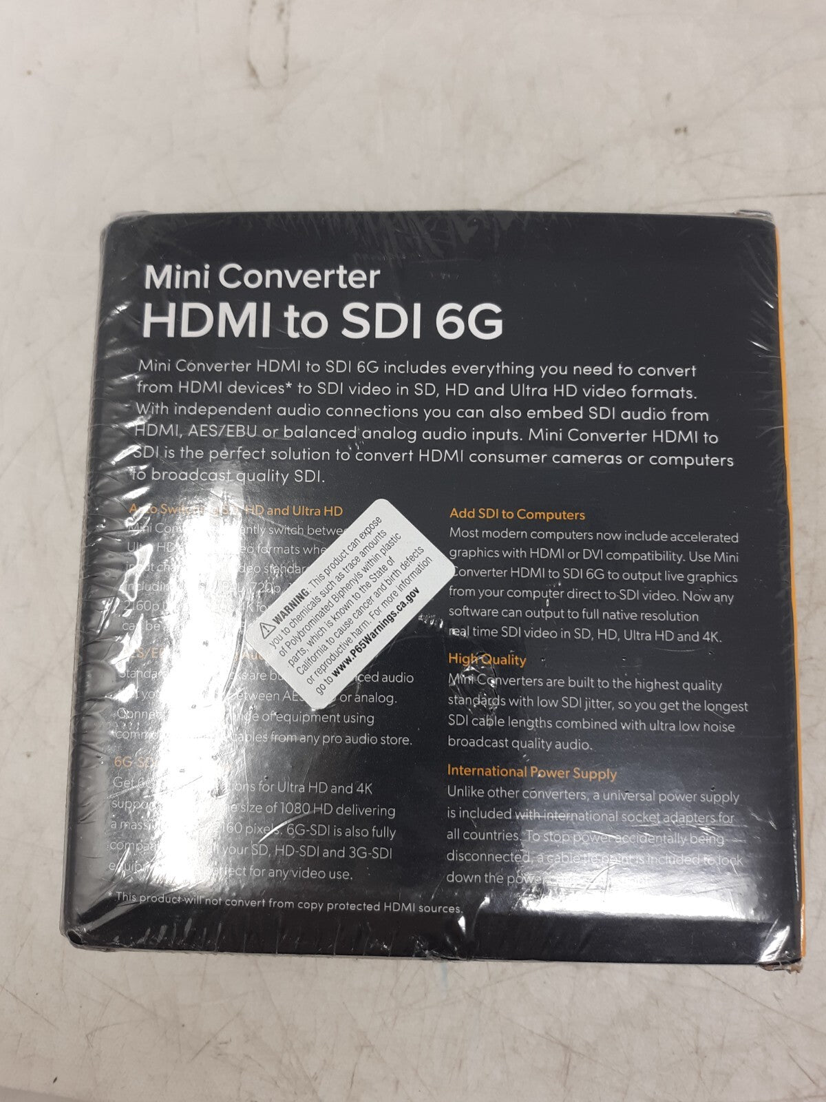 Blackmagic Design Mini Converter HDMI to SDI 6G – Ultra HD 4K Video Converter