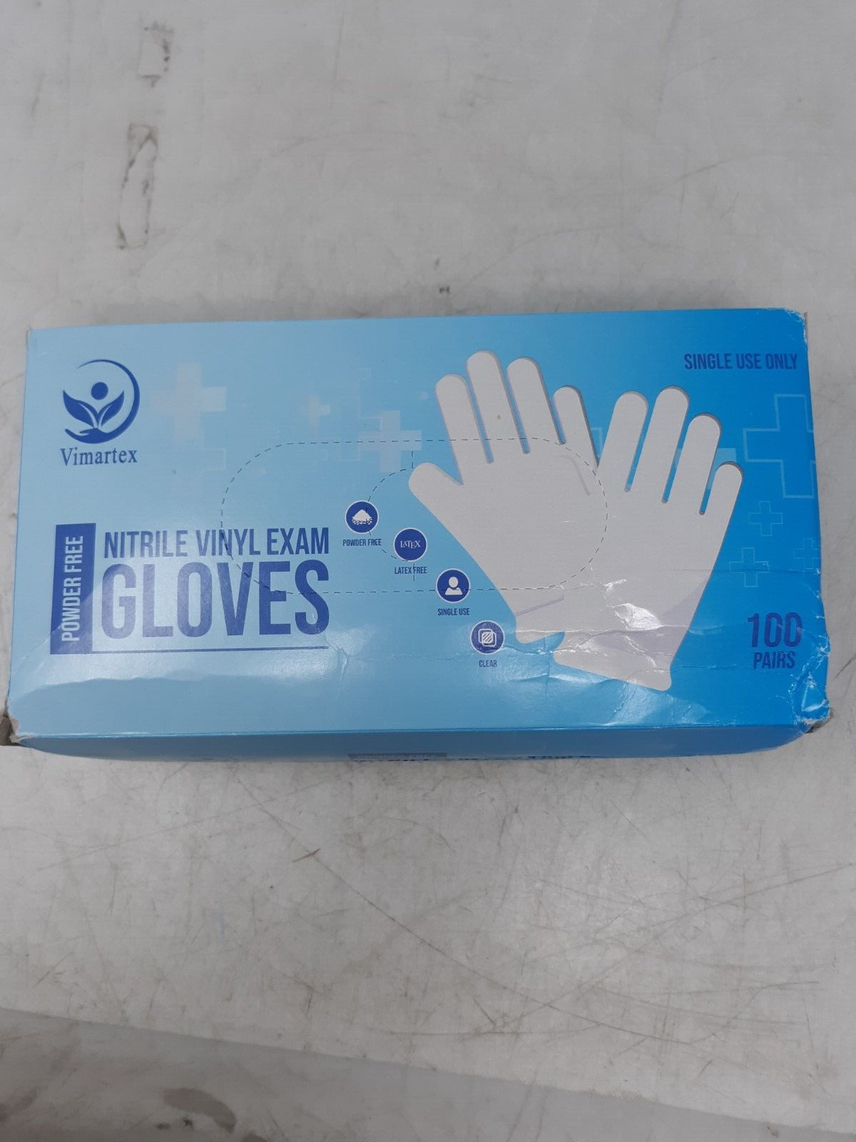Vimartex Nitrile Vinyl Exam Gloves – Powder-Free, Latex-Free, Large Size