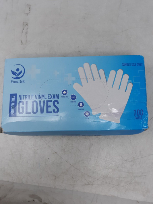 Vimartex Nitrile Vinyl Exam Gloves – Powder-Free, Latex-Free, Large Size