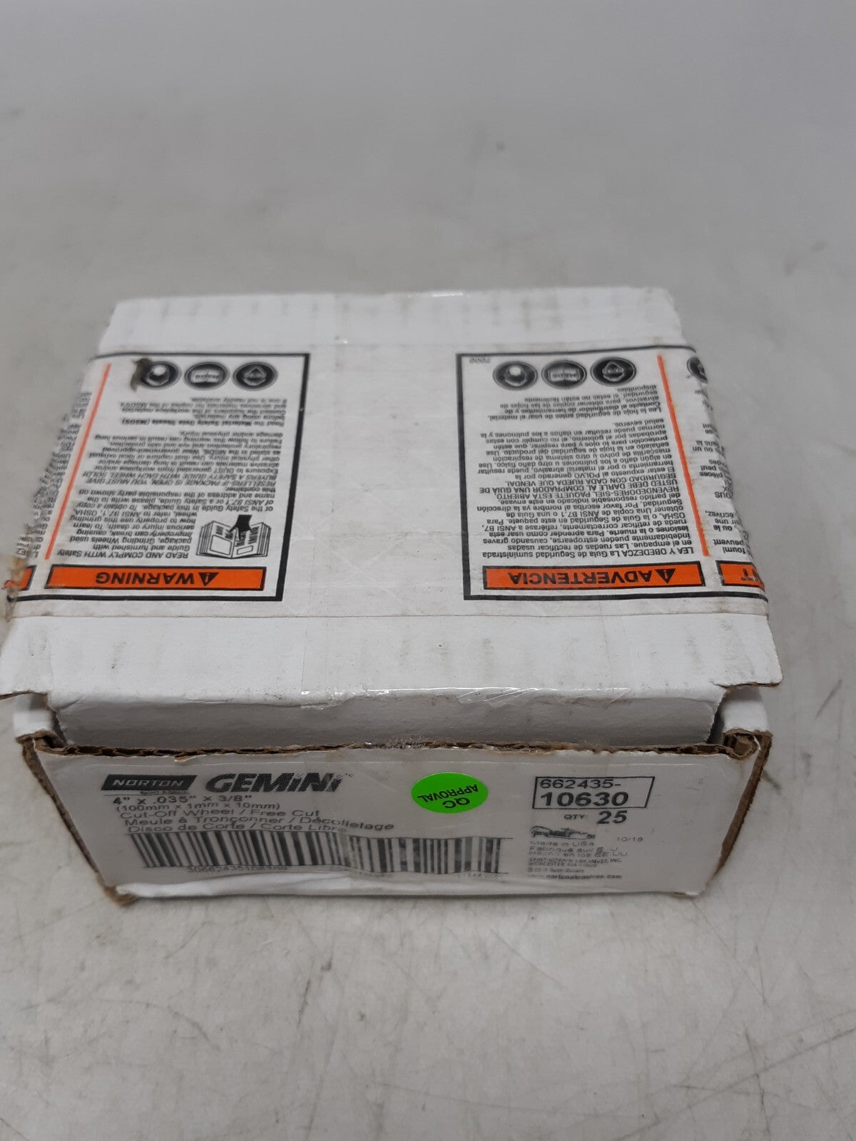 Norton Gemini Cut-off Wheels 4" x .035" x 3/8" Pack Of 25