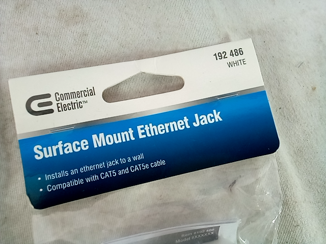 Commercial Electric Surface Mount Ethernet Jack, White