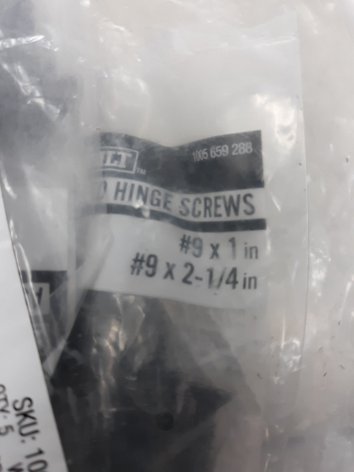 Lot of 5 #9 X 1 In. and #9 X 2-1/4 In. Phillips Flat-Head Bronze Hinge screws