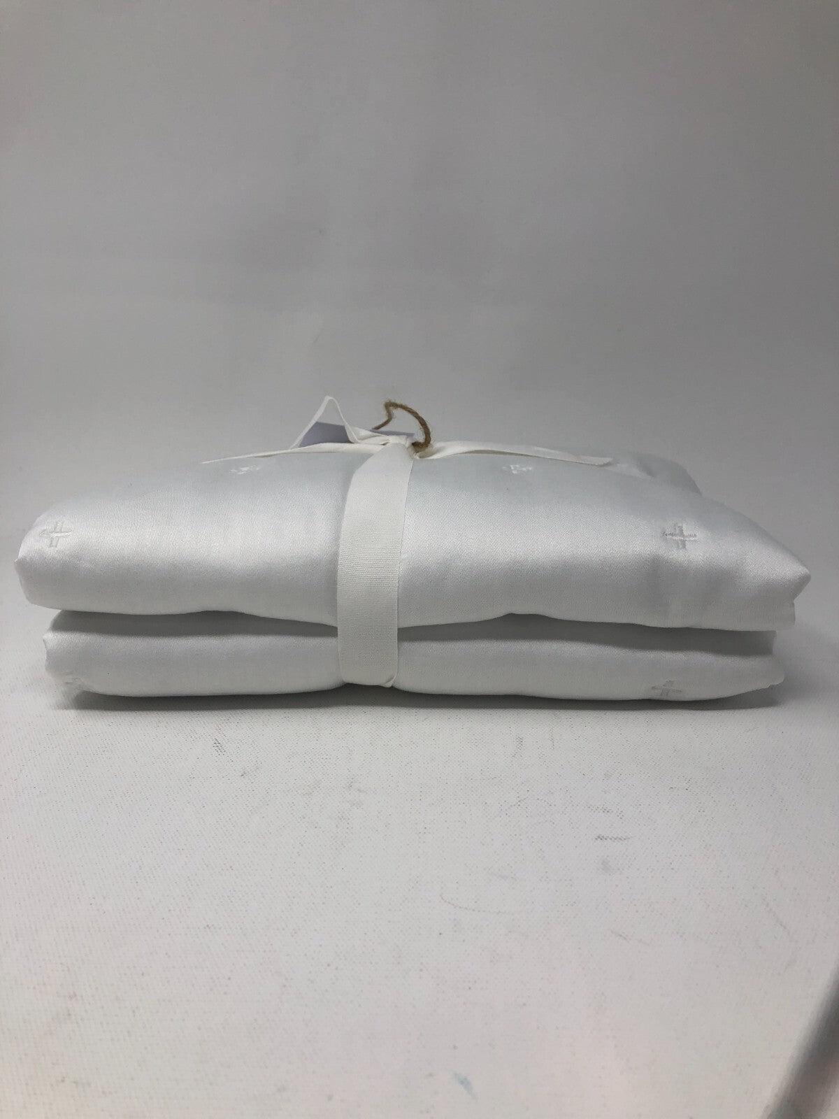 Quince Bamboo Quilted Euro Sham ~ 100% Bamboo Sham w/ Satin Weave, White Pattern