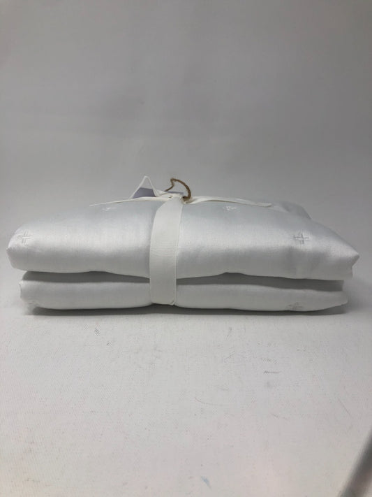 Quince Bamboo Quilted Euro Sham ~ 100% Bamboo Sham w/ Satin Weave, White Pattern