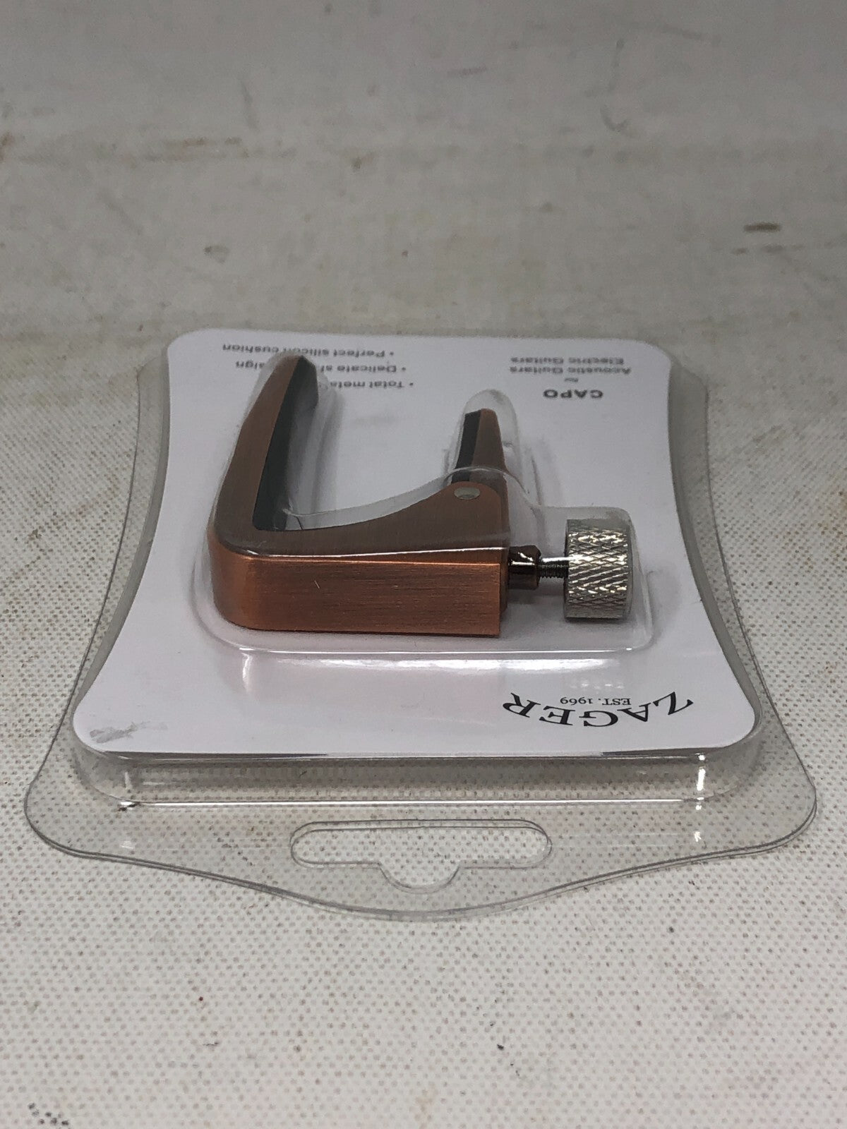Zager Guitar Metal Capo ~ Accessory for Acoustic & Electric Guitars, Bronze