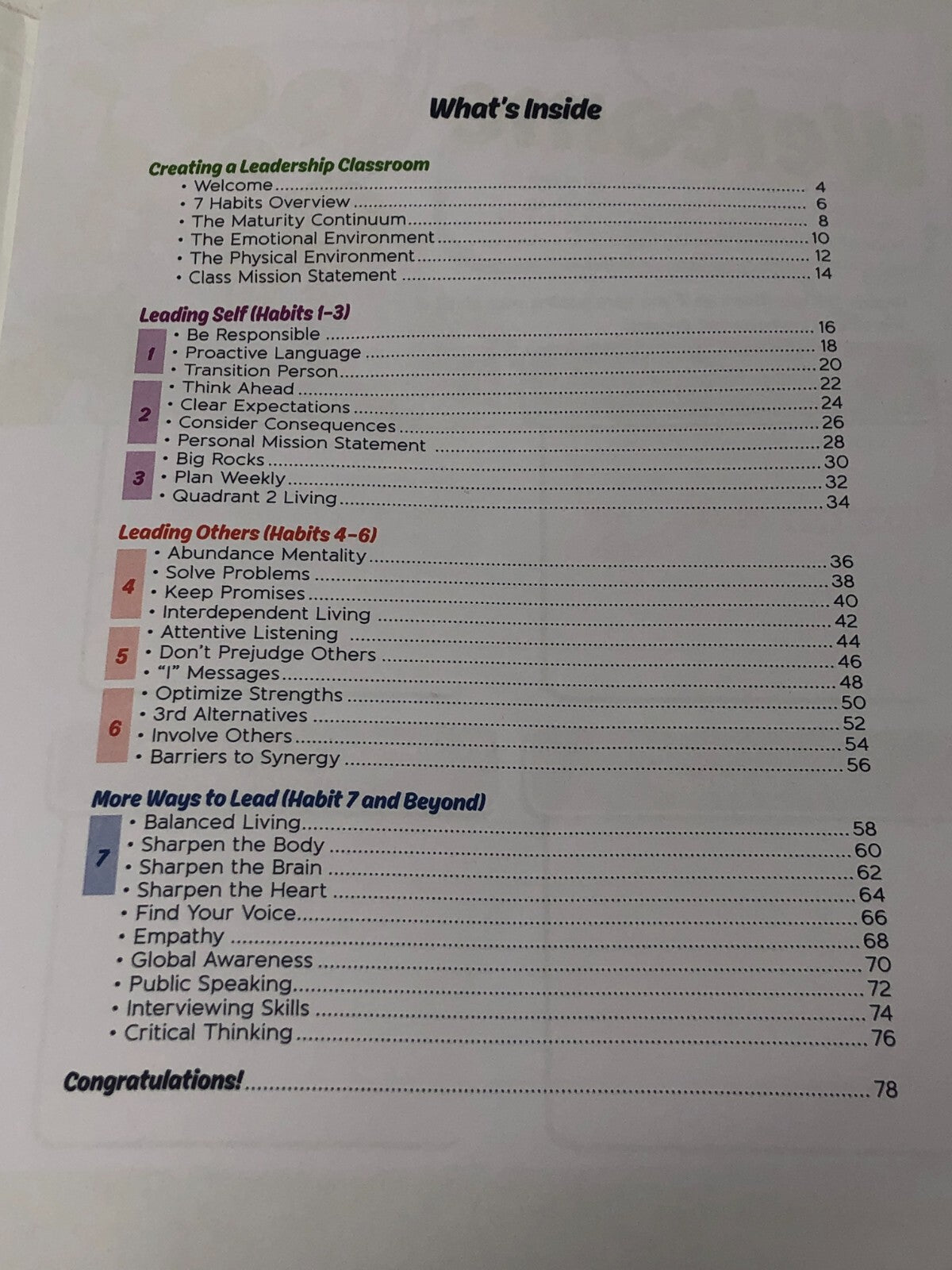 "Discovering the Leader in Me" by FranklinCovey Education ~ Student Workbook