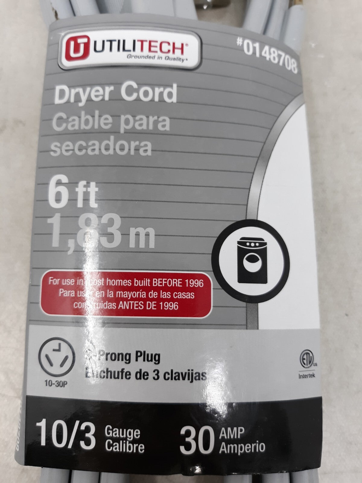 UtiliTech UTD100306 Power Cord - Gray