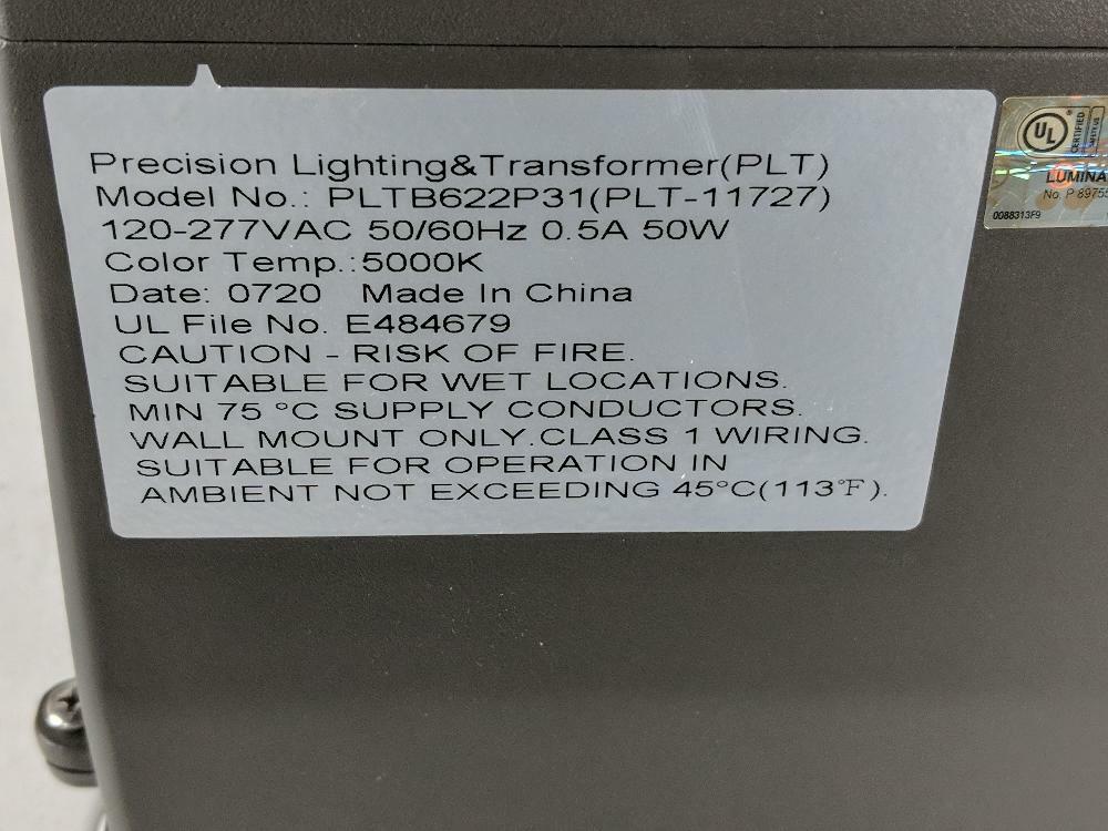 6250 Lumens - LED Wall Pack - 50 Watt - 5000 Kelvin