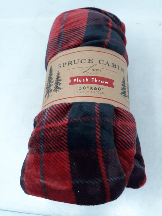 Spruce Cabin Lane Throw Blanket Soft Plush Fleece 50" x 60"