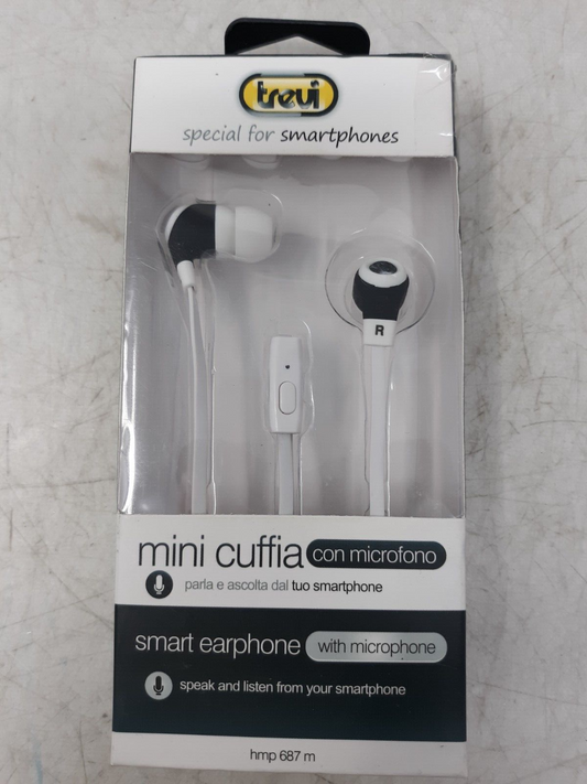 Trevi HMP 687 M In-Ear Earphones with Microphone for Smartphones – Black/White
