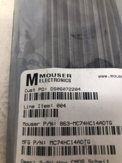 MOUSER ELECTRONICS- 2-6V Hex CMOS Schmit onsemi Inverters - qty 1300