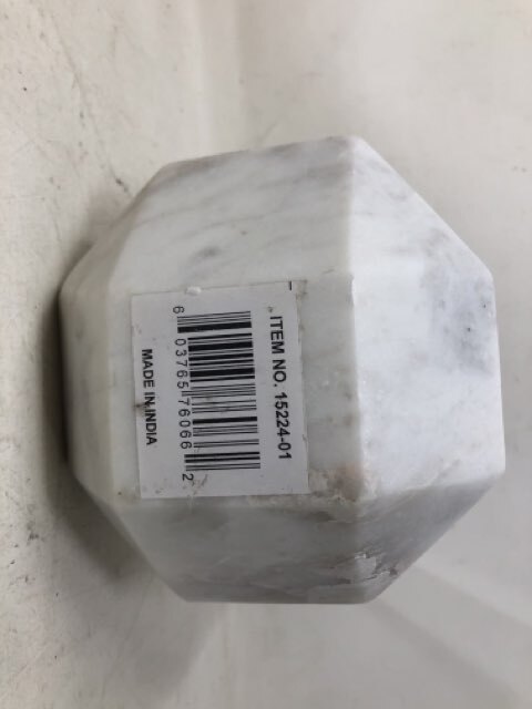 Sagebrook Home Contemporary 6" White Octagon Orb with Inlay 15224-C1