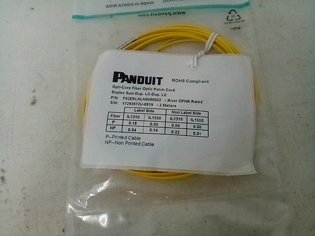 Panduit Opti-core - Patch Cable - Lc Single-mode (m) to Lc Single-mode (m) - 2 M