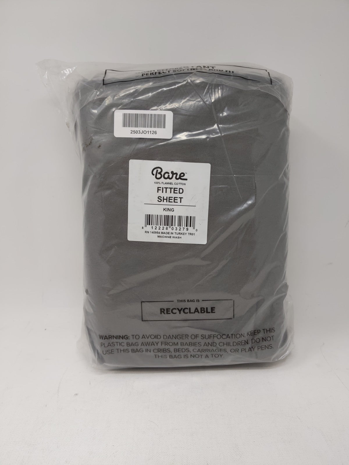 Bare Home Flannel Fitted KING Sheet Cotton, Soft Heavyweight
