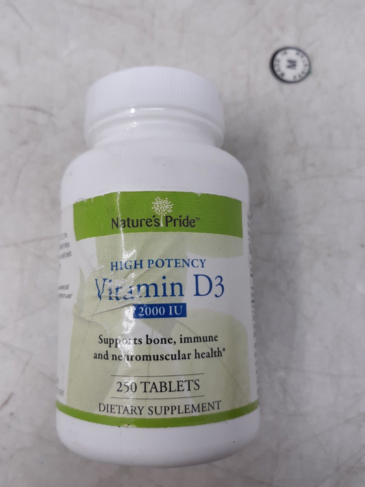 Nature's Pride Vitamin D3 2000 IU 250 Tablets - Bone & Immune Health