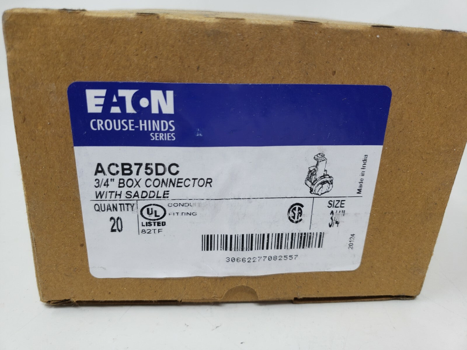 EATON - Crouse Hinds Series - ACB75DC - 3/4" Box Connector with saddle