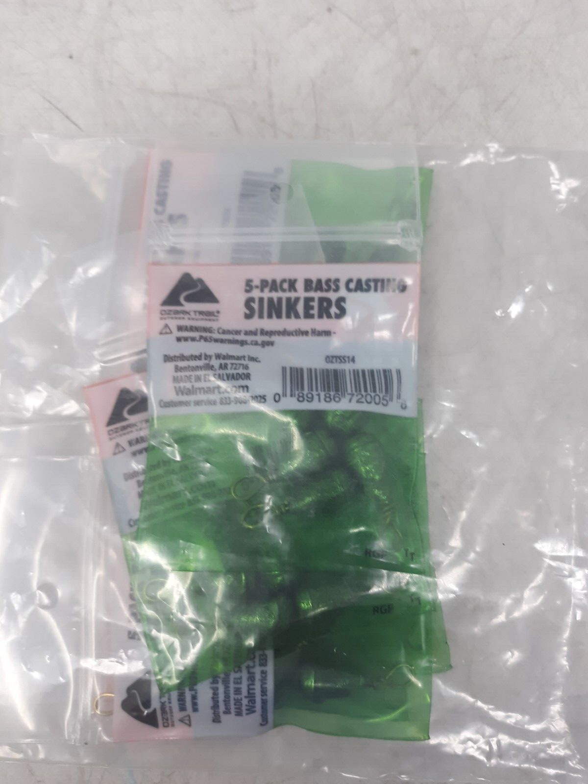 Ozark Trail OZT-SS14 Bass Casting Sinkers 1/4 oz 6 Bags Lot of 30