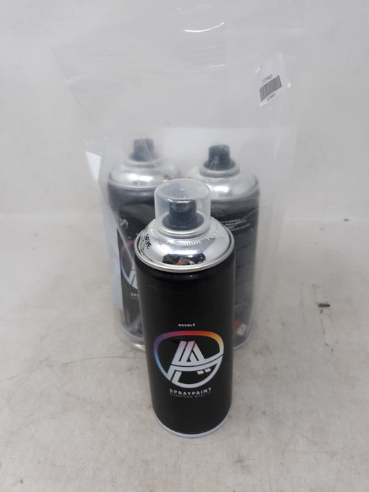 Lot of 3 Double A Black 400mL Spray Paint
