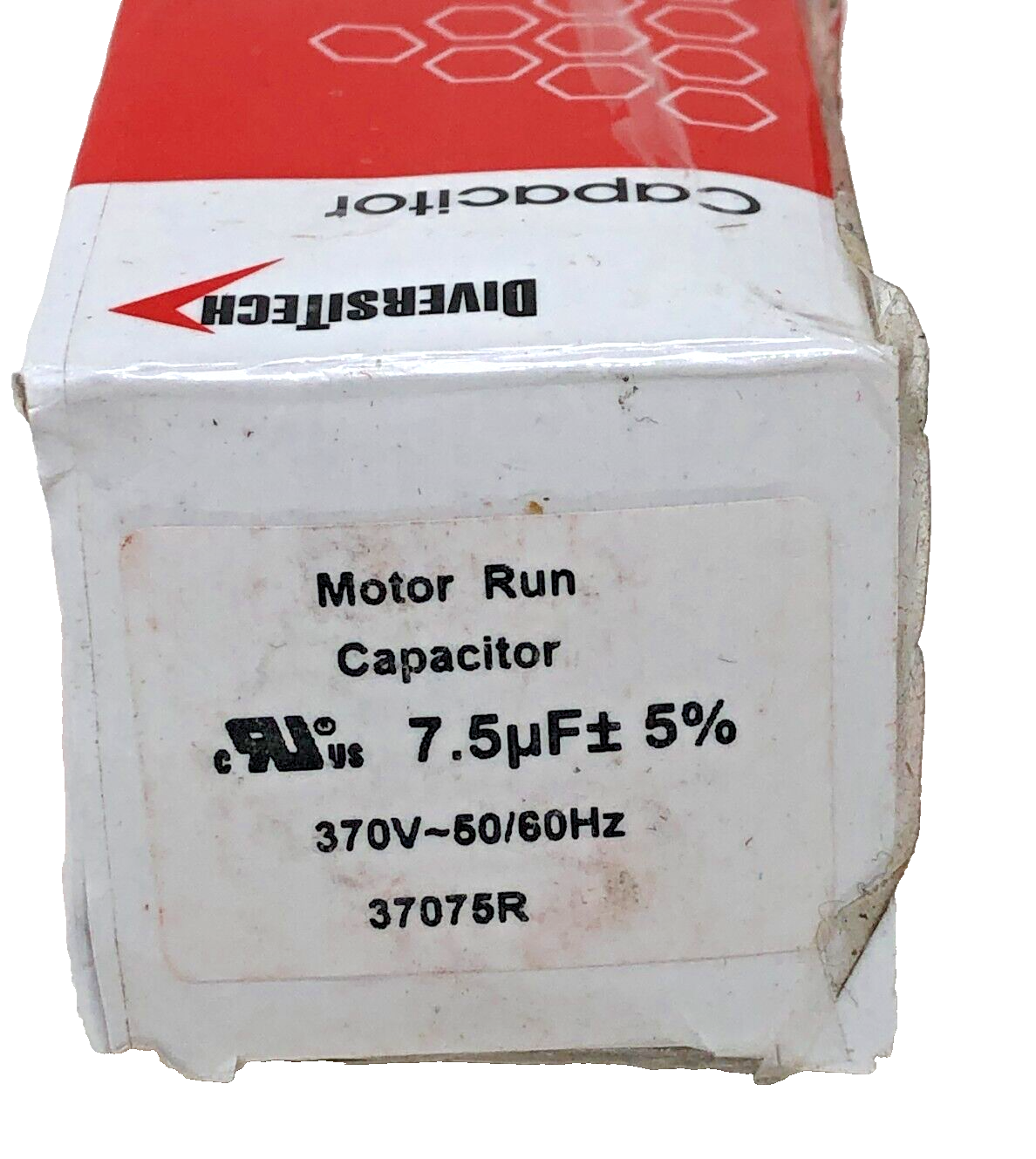 DiversiTech 37075R Motor Run Capacitor, 370 VAC, Round, 7.5µF