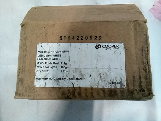 Cooper Lighting Fail-Safe Nightlight LED MHN-UNV-W White Faceplate NEW