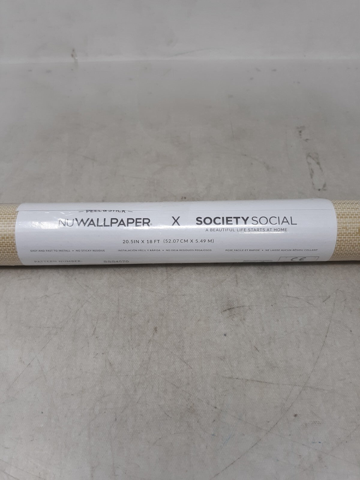 NuWallpaper Tan Poplin Peel and Stick Wallpaper, SSS4570