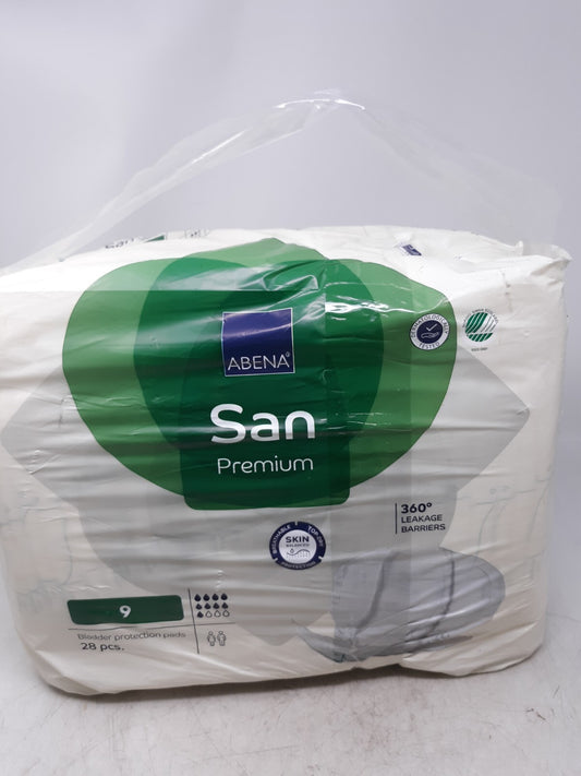 Abena San Premium Incontinence Pads, Heavy Absorbency, Size 9, 28 Count