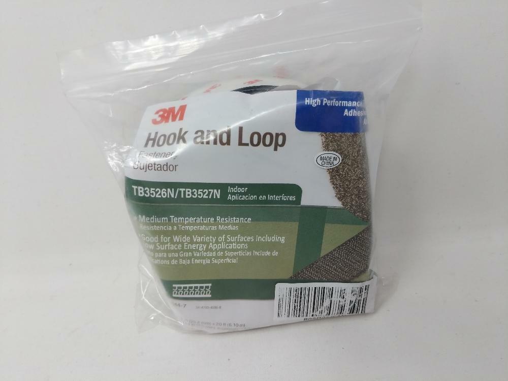 3M Hook/Loop Fastener TB3526N/TB3527N, Black, 1 in x 20 ft