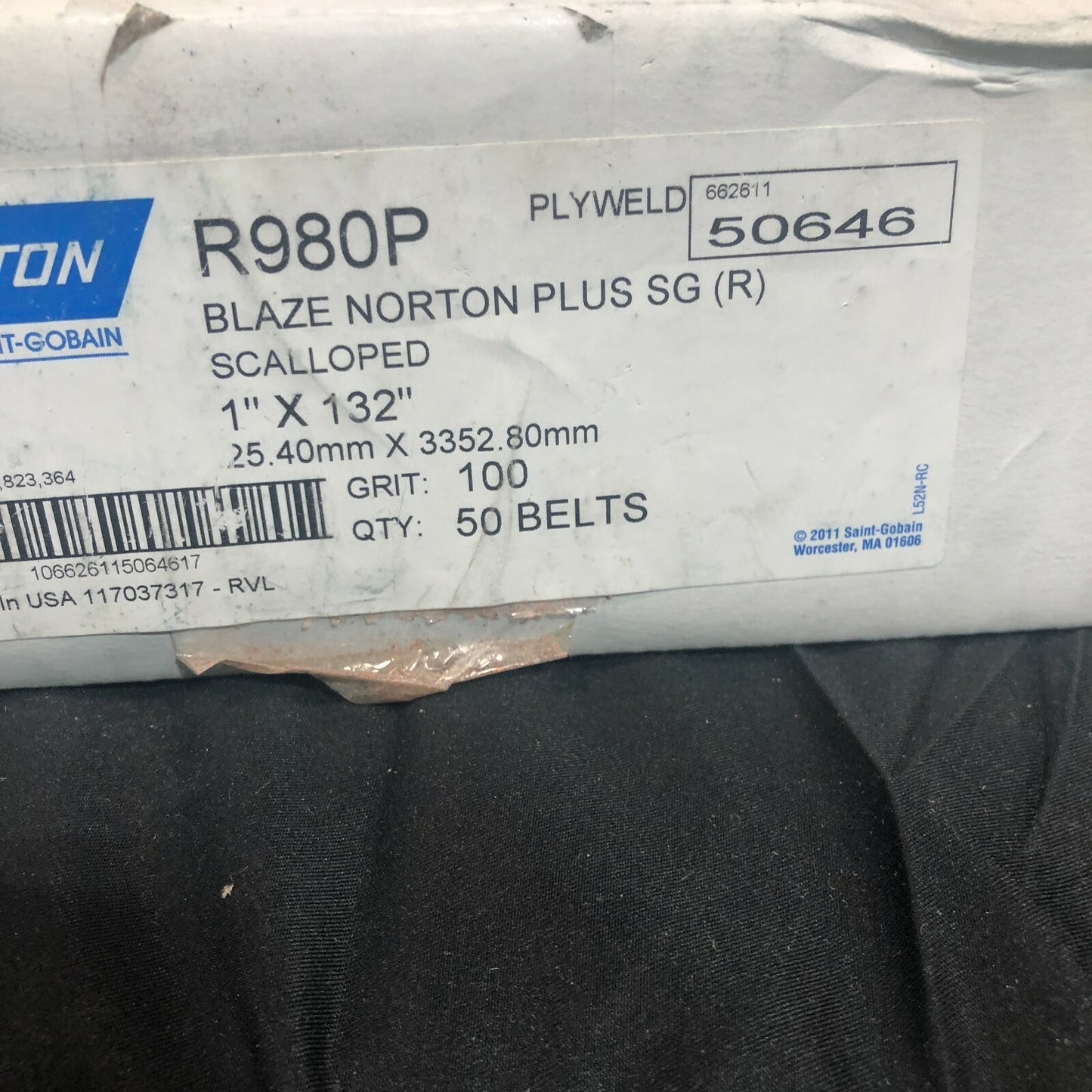 Norton - R980P 1" x 132" Abrasive Sanding Belts 100 Grit Ceramic 50 Belts