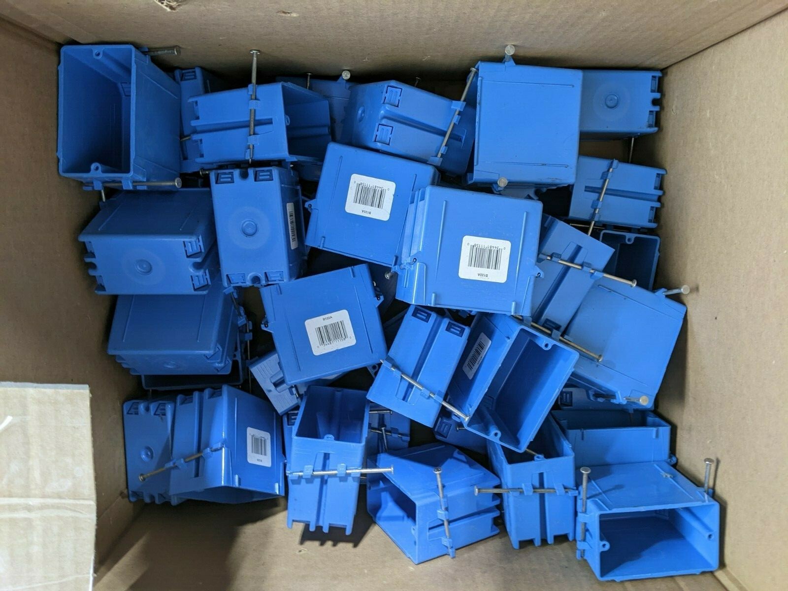 Lot Of 43 Carlon B122A Single Gang PVC Molded Wall Outlet Switch Junction Box