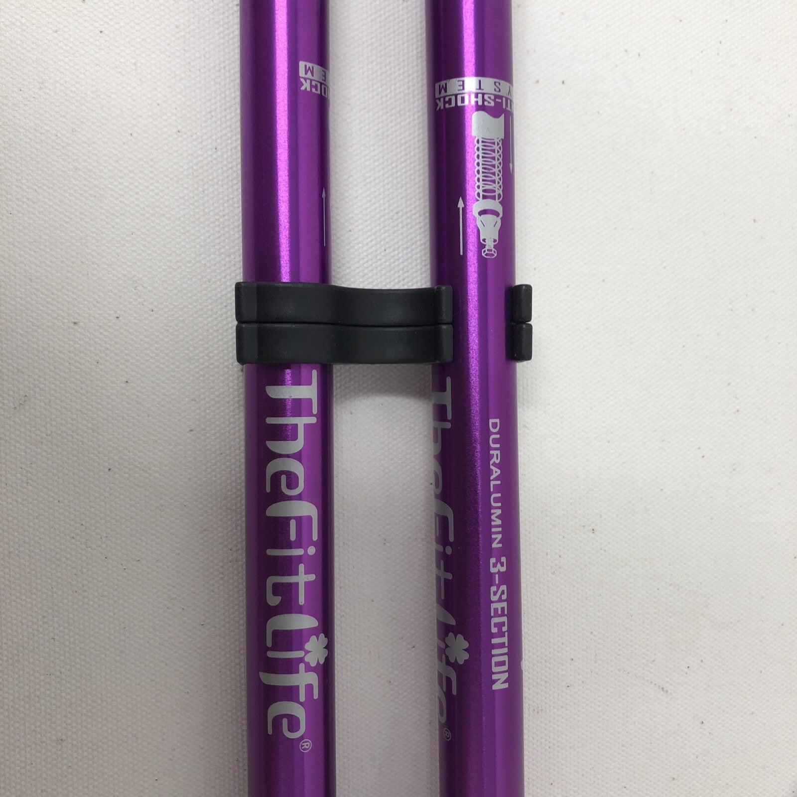 The Fit Life Hiking Walking Sticks Adjustable Poles & Handles Purple Aluminum