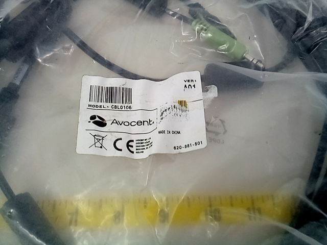 Avocent 6 Audio/Video Cable USB Display Port Connectors CBL0106