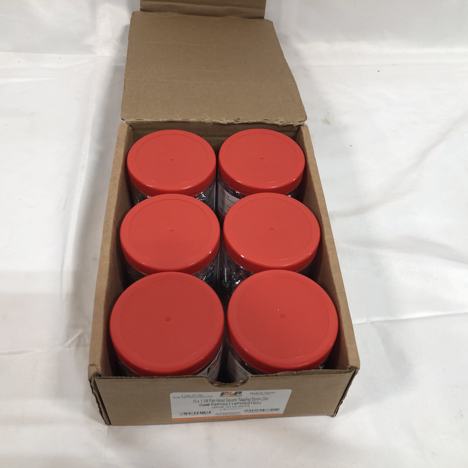 Case of F4P First for Performance 10 x 1 1/4" Pan Head Square Tapping Screw Zinc