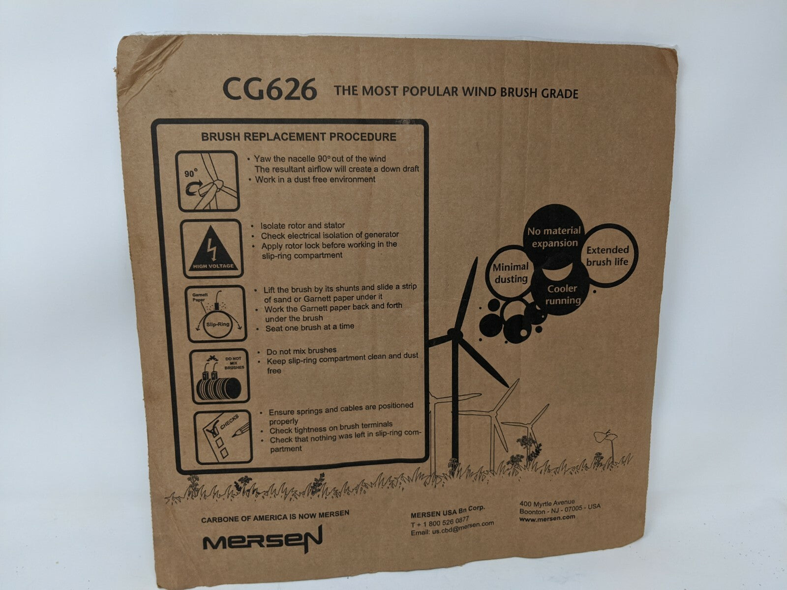 LOT OF 6 Mersen Carbon Brush CG626
