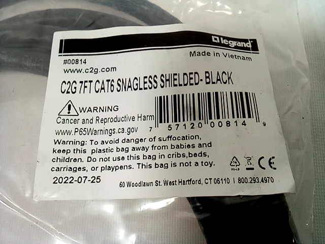Legrand Cables to Go - 814 7ft Cat6 Snagless Shielded - STP - Network Patch Cabl