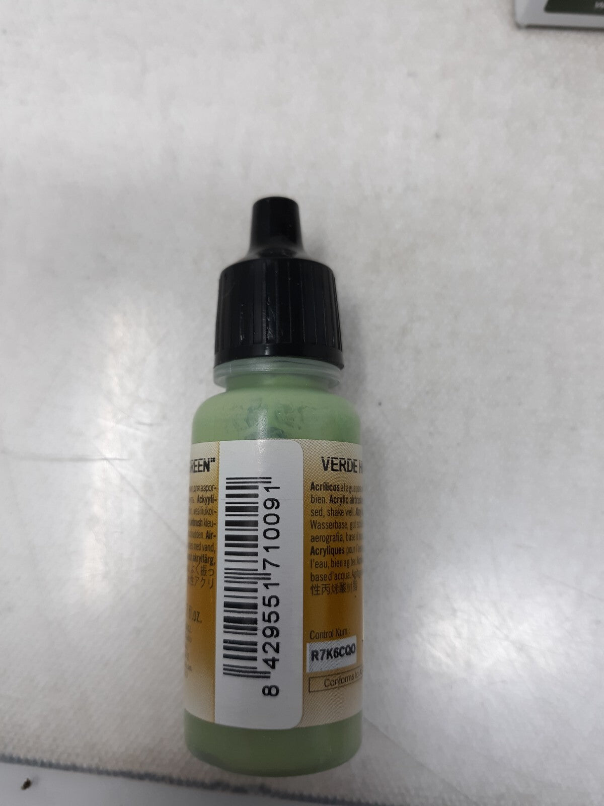 Lot of 6 Vallejo Model Air acrylic paint 71.009, D.E Green.