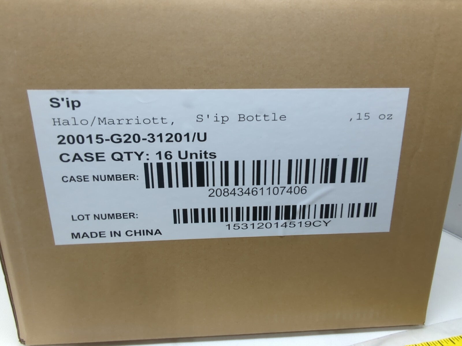 S'ip by S'well (Sip by Swell) Marriott Logo Water Bottle 15 Oz - Black  Qty 16