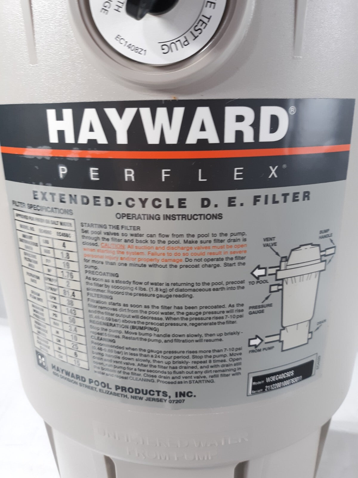 Hayward W3EC40C92S Cartridge Filter System