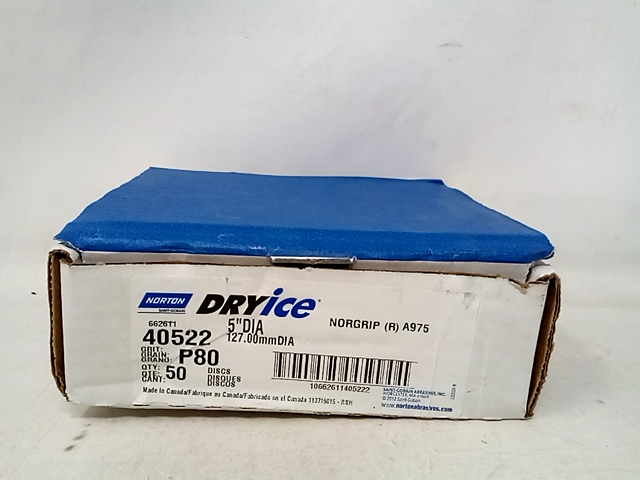 Norton 40522 5" Dia P80 Grit 50pcs