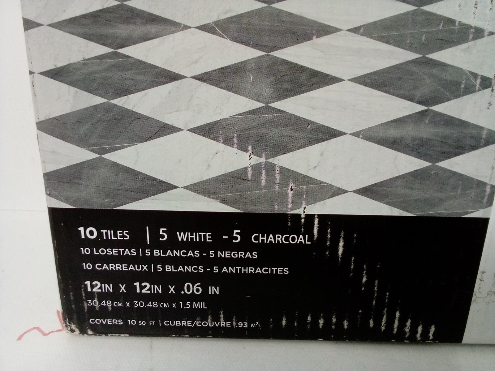 FloorPops 12-in by 12-in Bonneville Grey & White Marble Peel &stick Floor FP4421