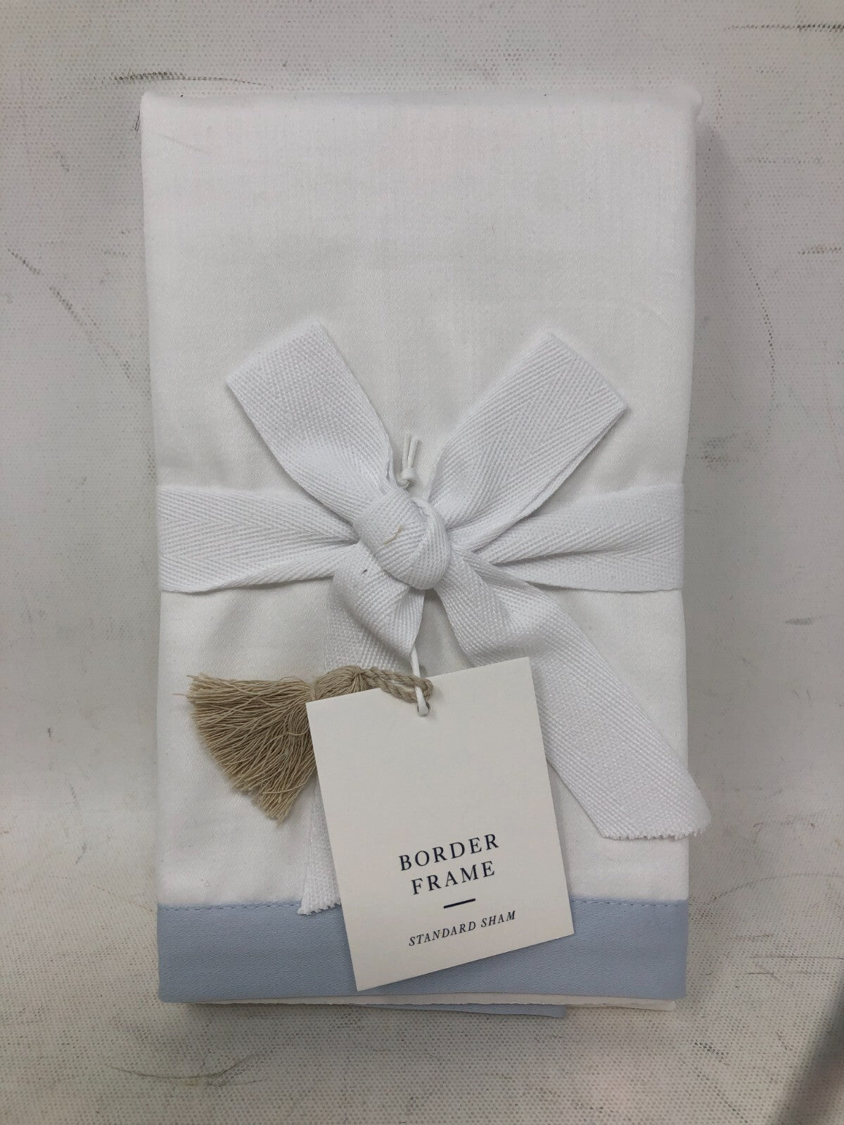Serena & Lily Border Frame Sham ~ 1-Pack Sham Pillowcase, Standard Size, Blue