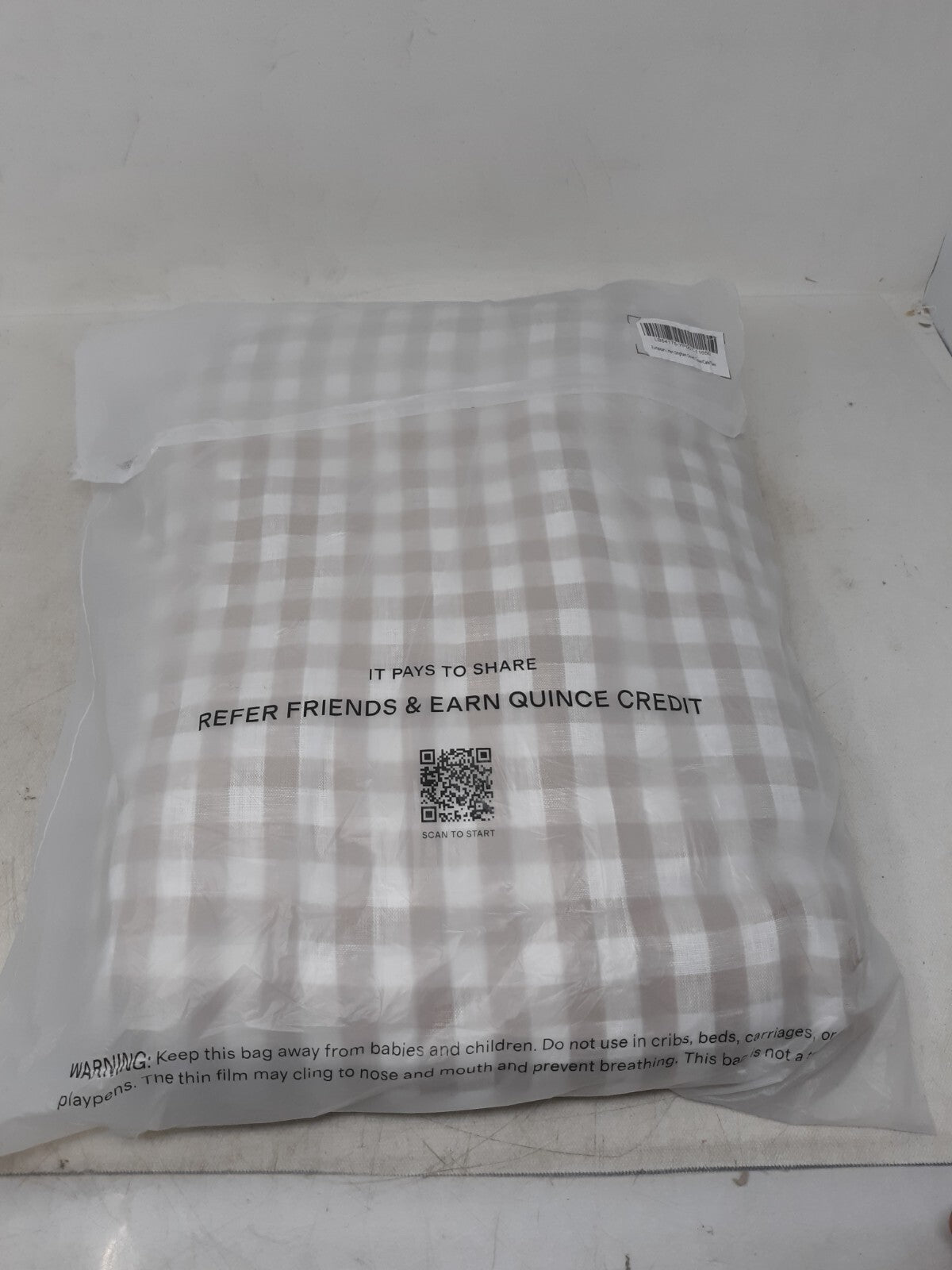 Quince European Linen Gingham Striped Duvet Cover! Twin With 2 Shams