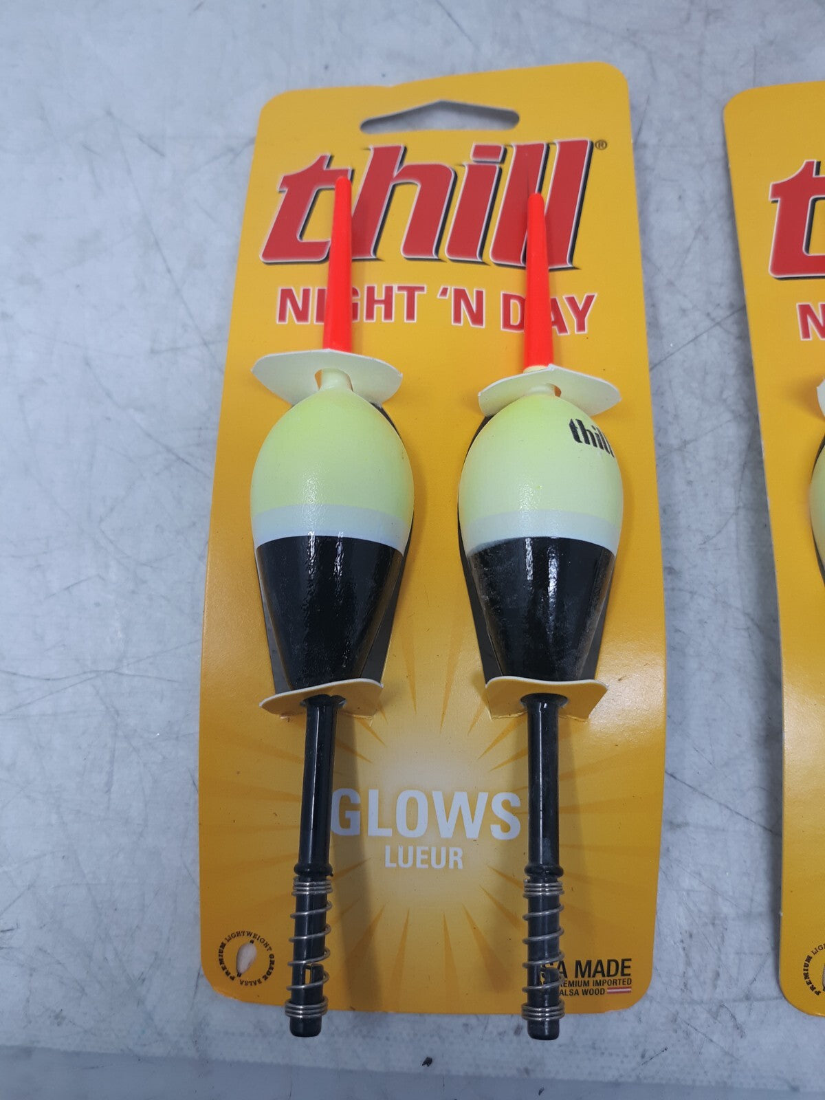 Thill Night 'N Day Oval Spring Floats 1" Glow 3 Packs (6 Total)