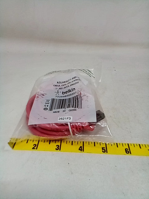 Belkin A3L980B07-RED-S 7 Ft. Patch Cable CAT6 Snagless RJ-45M / RJ-45M