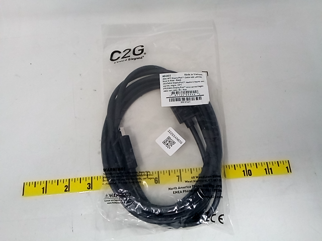 C2G 10ft 8K DisplayPort Cable with Latches - M/M - DisplayPort for Notebook, Mon