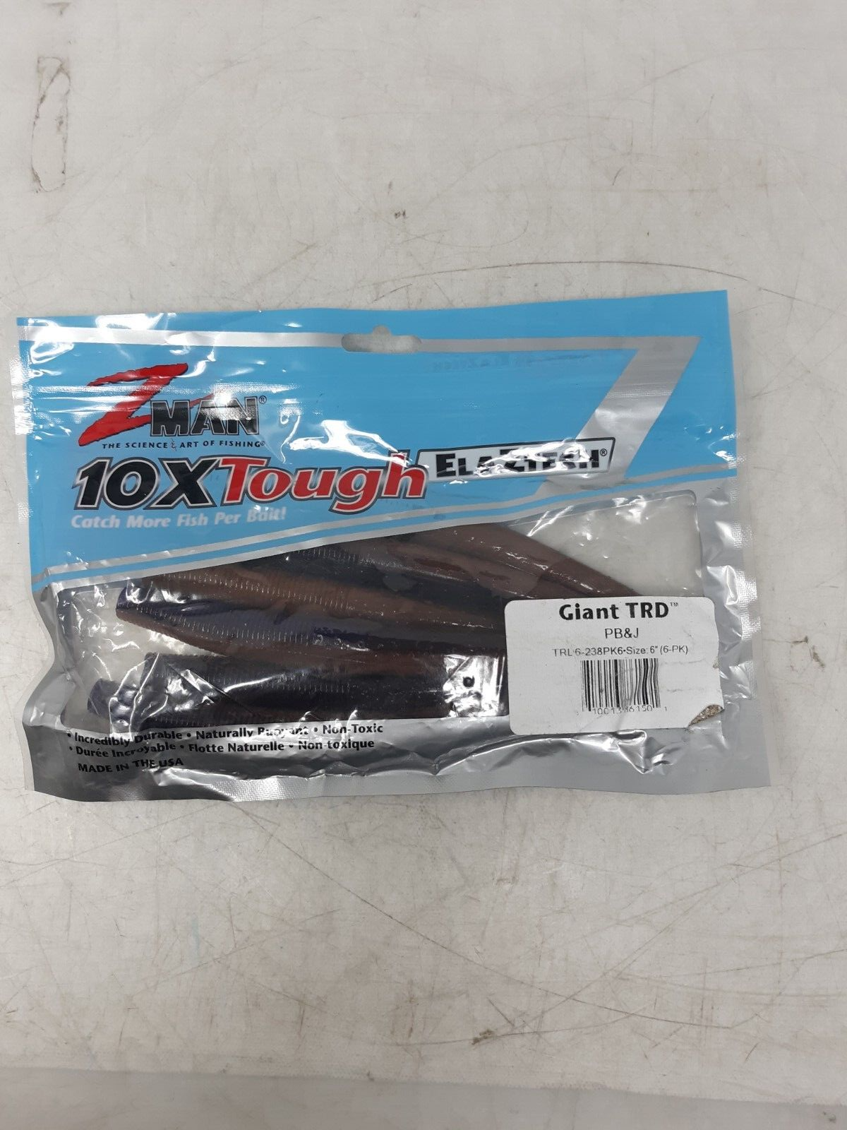Z-Man Giant TRD PB&J 6" Soft Plastic Fishing Baits 6-Pack TRL6-238PK6