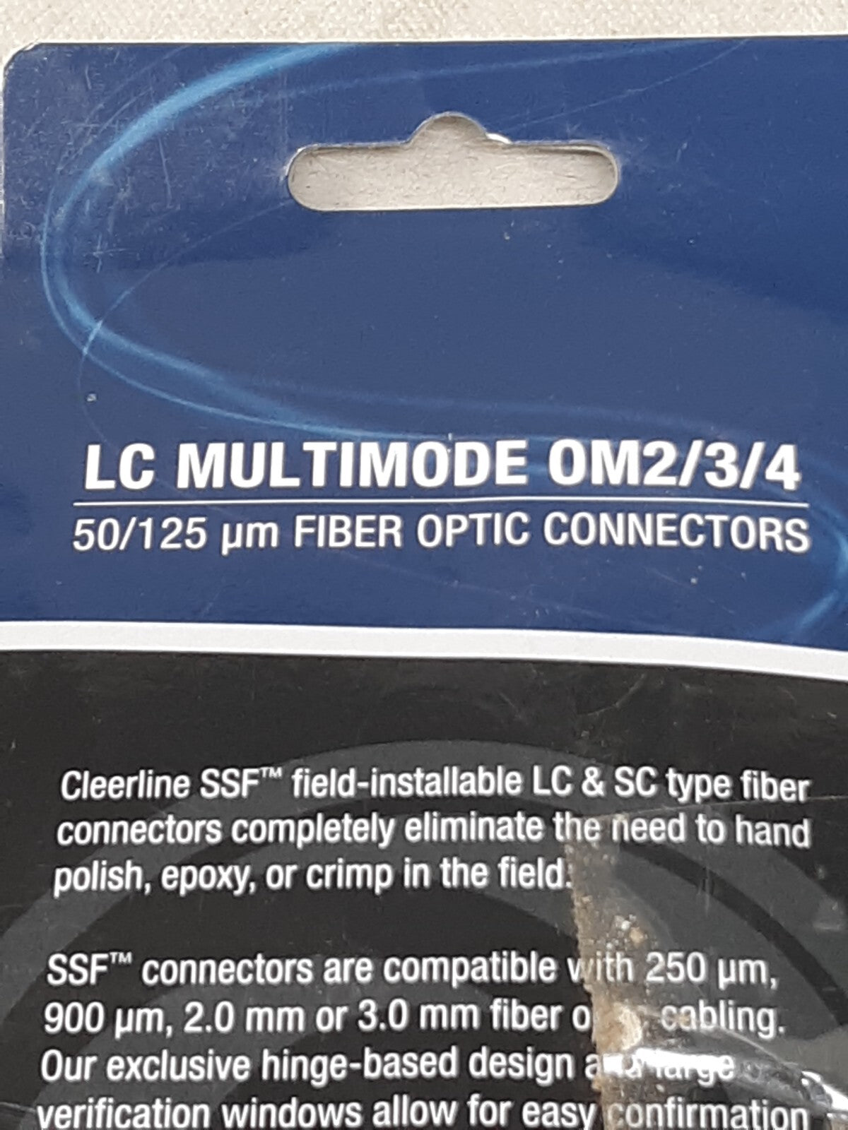 Field Installable LC-UPC Multimode OM3 50/125 Connector for 0.9mm Cable 10 Pack