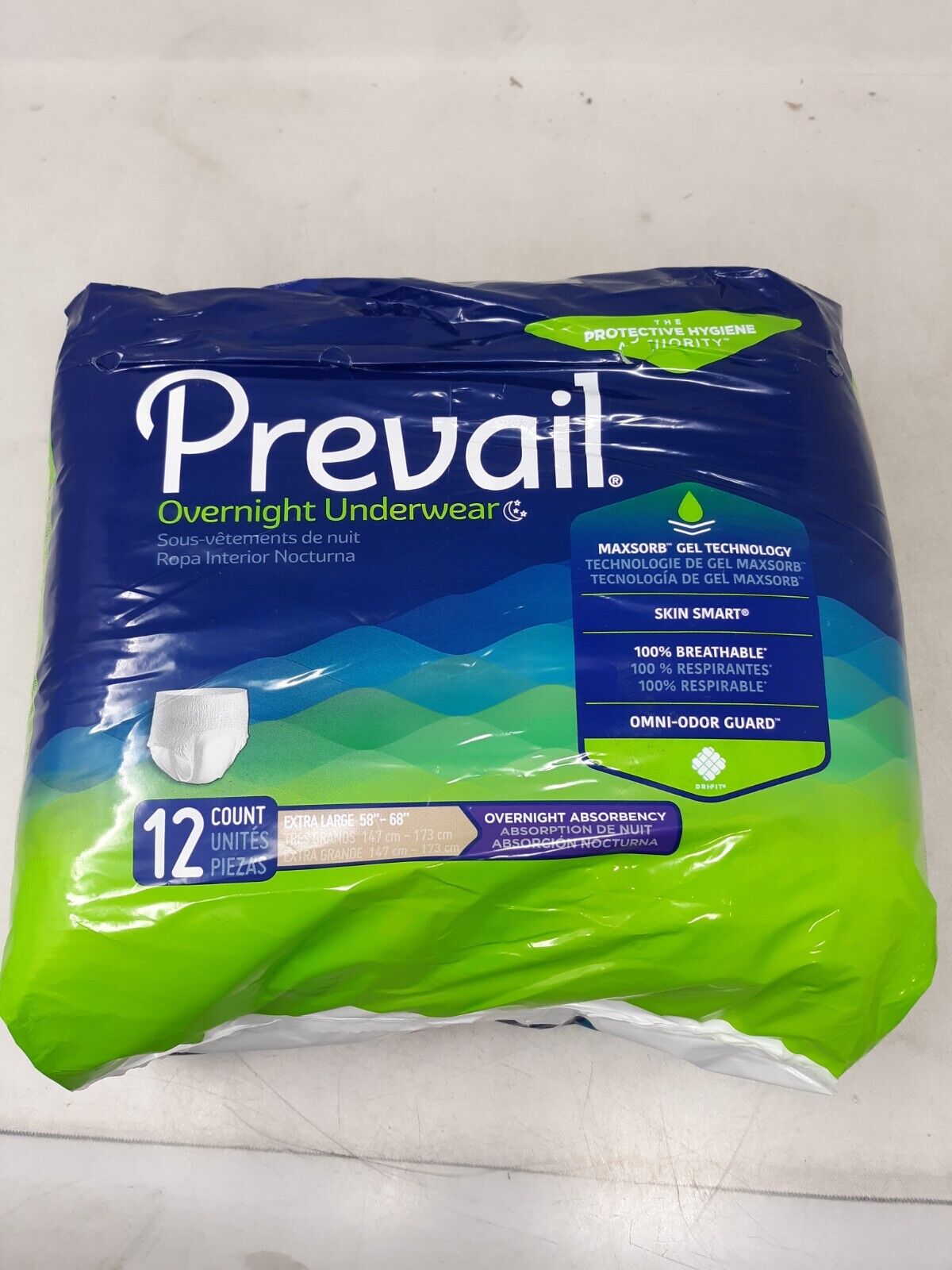 Prevail Disposable Underwear Pull On  X-Large, PVX-514, Overnight, 12 Ct
