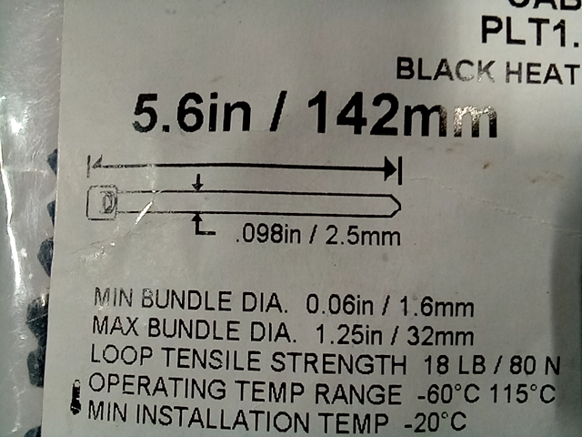 Pack of 1  Panduit Plt1.5M-M30  Cable Tie  5.6 inch (142Mm) Length  Heat Stabili