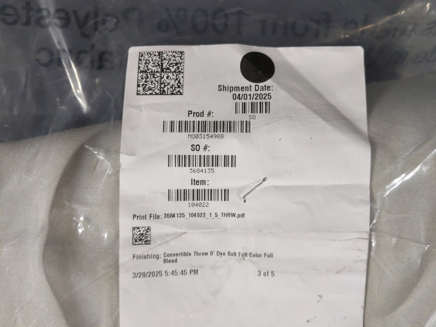 Convertible Table Throw Polyester 8 ft. Dye Sub Full Color Full Bleed 104022